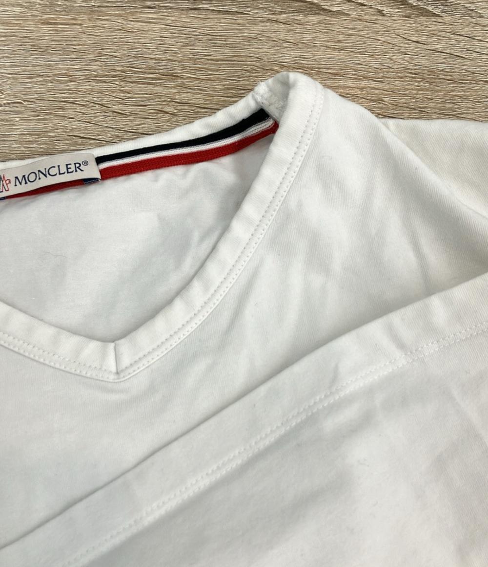 MONCLER 半袖Tシャツ Vネック トリコロールリブ ブランドワッペン C10918100800 メンズ SIZE L モンクレール