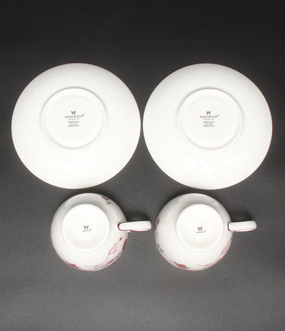 WEDGWOOD カップ＆ソーサー 2客セット ペア ワインプラム ウエッジウッド