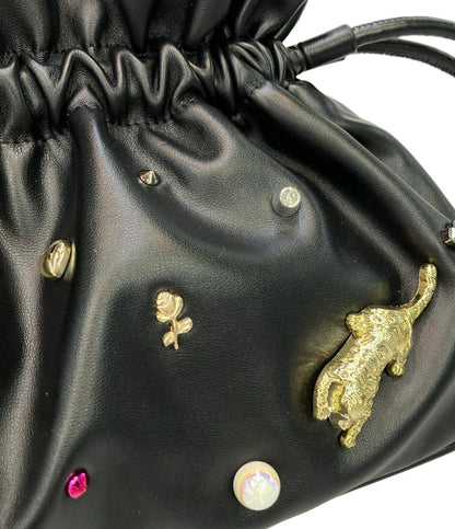 美品 casselini 2way ハンドバッグ ショルダーバッグ 斜め掛け 巾着 レディース キャセリーニ