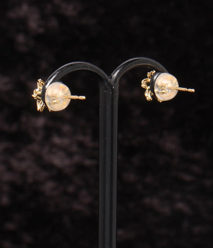 美品 K.UNO Disney ピアス K18 ダイヤ 0.04ct フラワーモチーフ 花モチーフ レディース ケイウノ