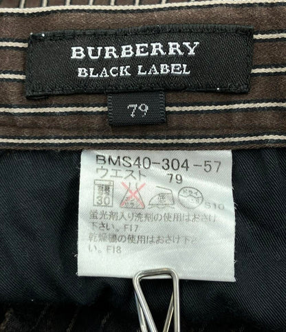 バーバリーブラックレーベル ロングパンツ ストライプ レディース SIZE 79 (XL) BURBERRY BLACK LABEL