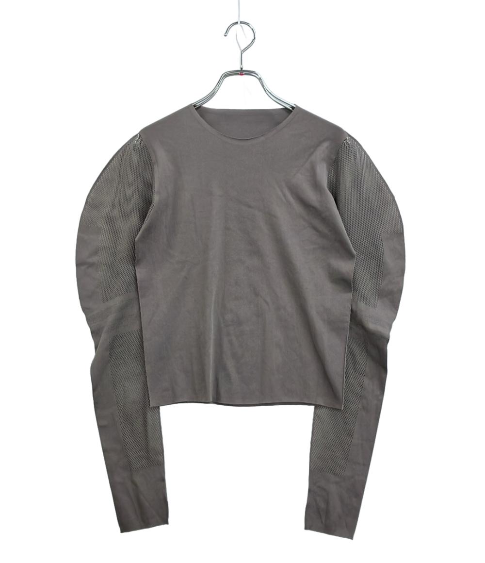 美品 PLEATS PLEASE 半袖Tシャツ 25SS REFRACTION GRAYISH NAVY
