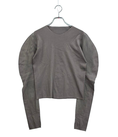 美品 PLEATS PLEASE 長袖Tシャツ 袖メッシュ PP01LK941 レディース SIZE 3 (L) プリーツプリーズ