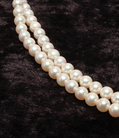 美品 MIKIMOTO 2連ネックレス SV パール 5.0-5.5mm レディース ミキモト