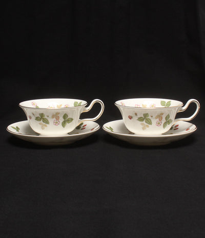 ウェッジウッド 美品 カップ＆ソーサー 2客セット ペア  ワイルドストロベリー Wild Strawberry       WEDGWOOD