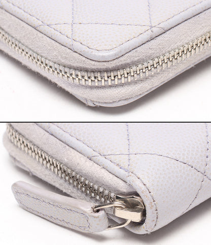 CHANEL コインケース シルバー金具 マトラッセ キャビアスキン 31番台 ココマーク レディース シャネル