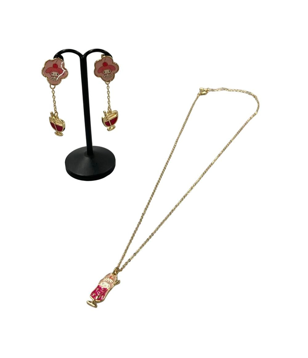 美品 サンリオ ネックレス イヤリング マイメロディ 2点セット レディース SANRIO