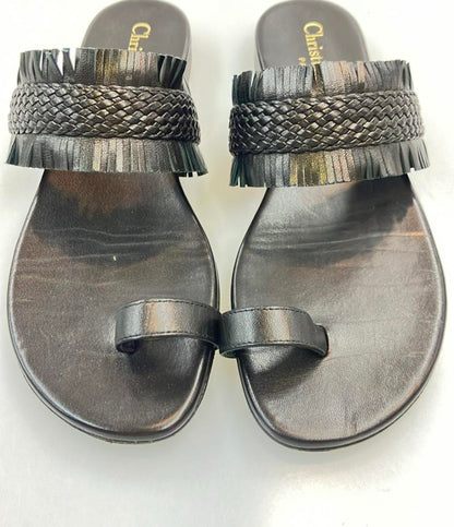 クリスチャンディオール レザーサンダル ラムスキン編み込み レディース SIZE 35 Christian Dior