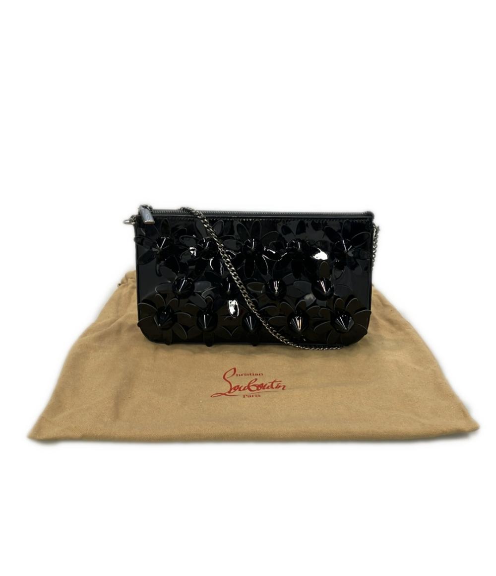美品 Christian Louboutin チェーンショルダーバッグ  肩掛け フラワーモチーフ レディース クリスチャンルブタン