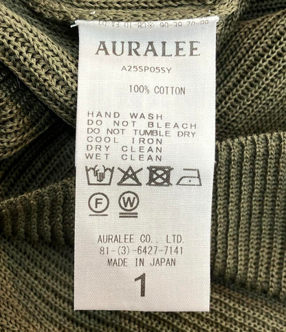 AURALEE 長袖 フラット ヤーン リブ ニット ショート ピーオー A25SP05SY レディース SIZE 1 (S) オーラリー