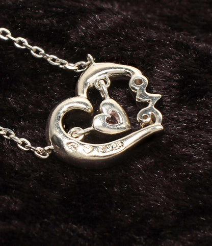 美品 ヨンドシー ネックレス SV ピンクトルマリン ハートモチーフ 2016 レディース 4℃