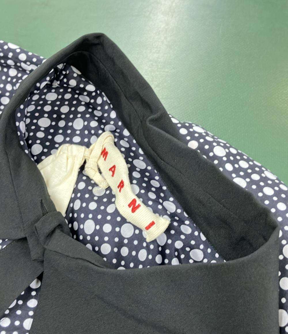美品 マルニ シルクドット柄バルーンスリーブ七分袖ブラウス レディース SIZE 40 (M) MARNI