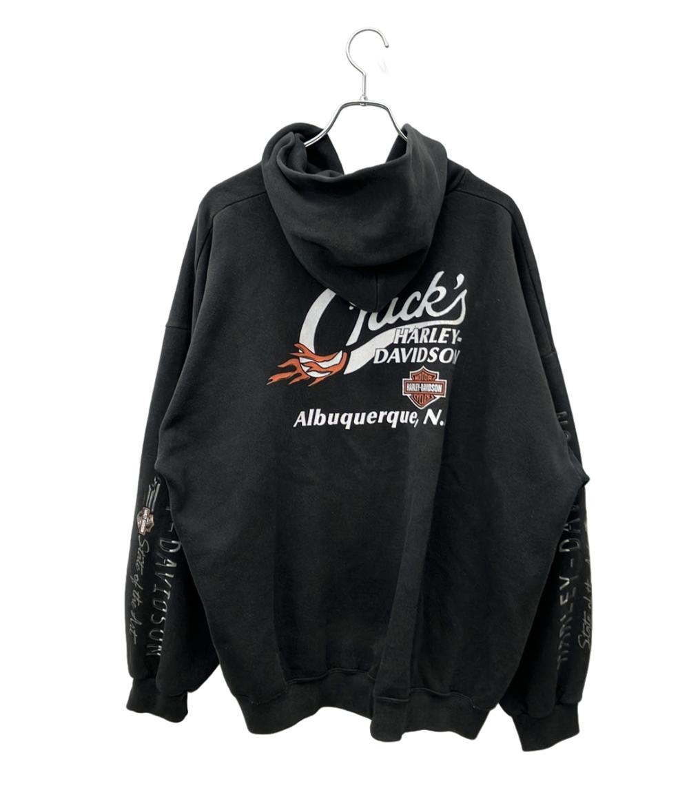 訳あり HARLEY DAVIDSON パーカー 長袖 スウェット フルジップ  ロゴ  バックプリント 00SS USA製 メンズ SIZE 3XL ハーレーダビッドソン