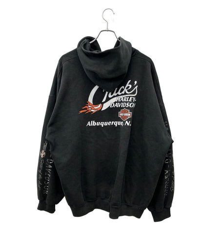 訳あり HARLEY DAVIDSON パーカー 長袖 スウェット フルジップ  ロゴ  バックプリント 00SS USA製 メンズ SIZE 3XL ハーレーダビッドソン
