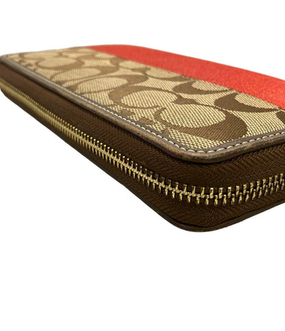 コーチ ラウンドファスナー長財布 シグネチャー レディース COACH