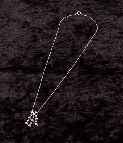美品 ネックレス K10WG ダイヤ 0.25ct レディース