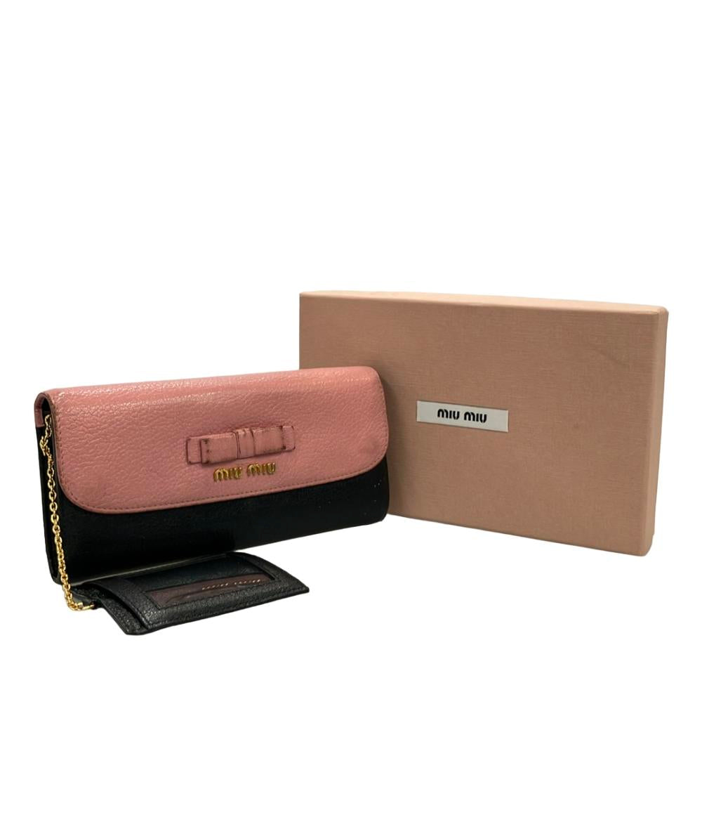 Miu Miu 長財布 レザー レディース ミュウ ミュウ