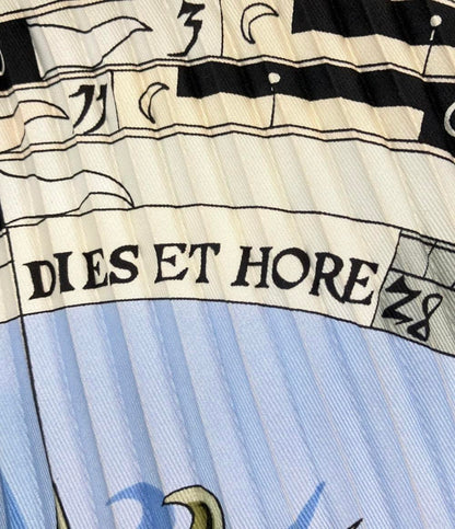 HERMES プリーツスカーフ カレ90 シルク 100% DIES ET HORE レディース エルメス