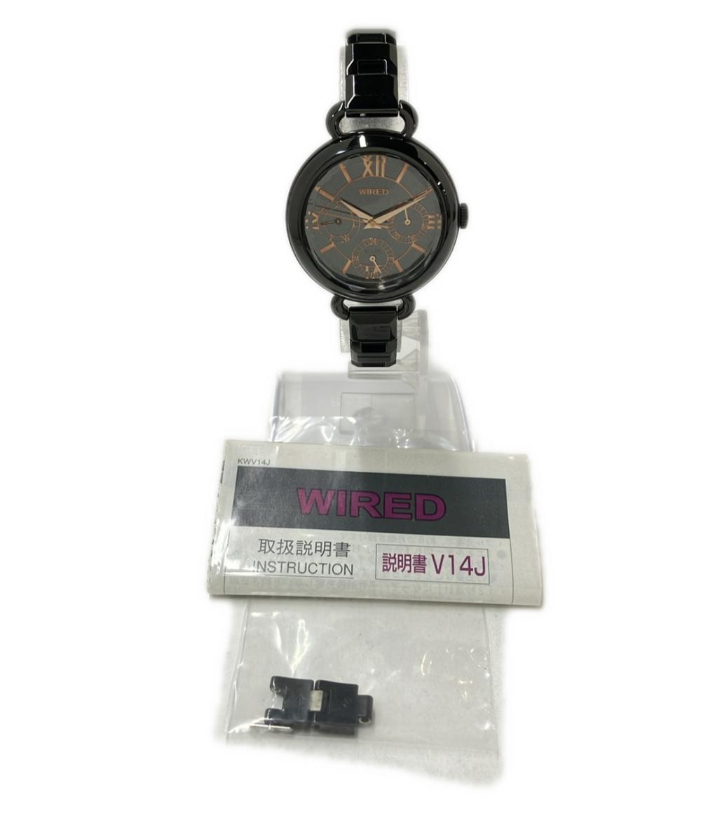 SEIKO 腕時計 WIRED ワイアード ソーラー ブラック V14J-0BN0 メンズ セイコー