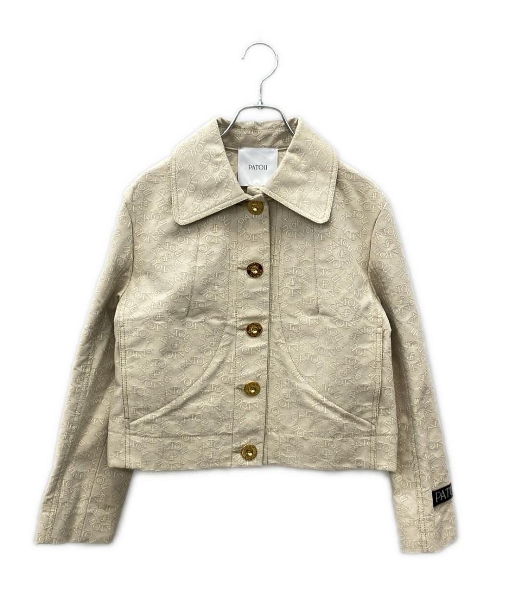 美品 PATOU ジャガードコットンショートジャケット 23S-JA029-0133 レディース SIZE 40 (L) パトゥ