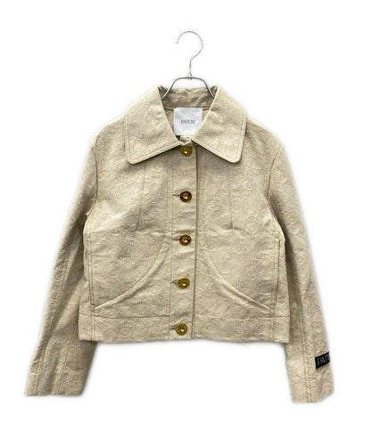 美品 PATOU ジャガードコットンショートジャケット 23S-JA029-0133 レディース SIZE 40 (L) パトゥ