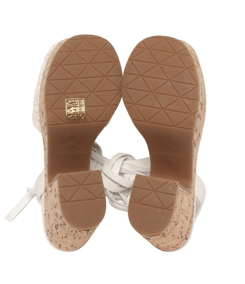 美品 PRADA サンダル ラフィア クロシェ レディース SIZE 36 (23cm) プラダ