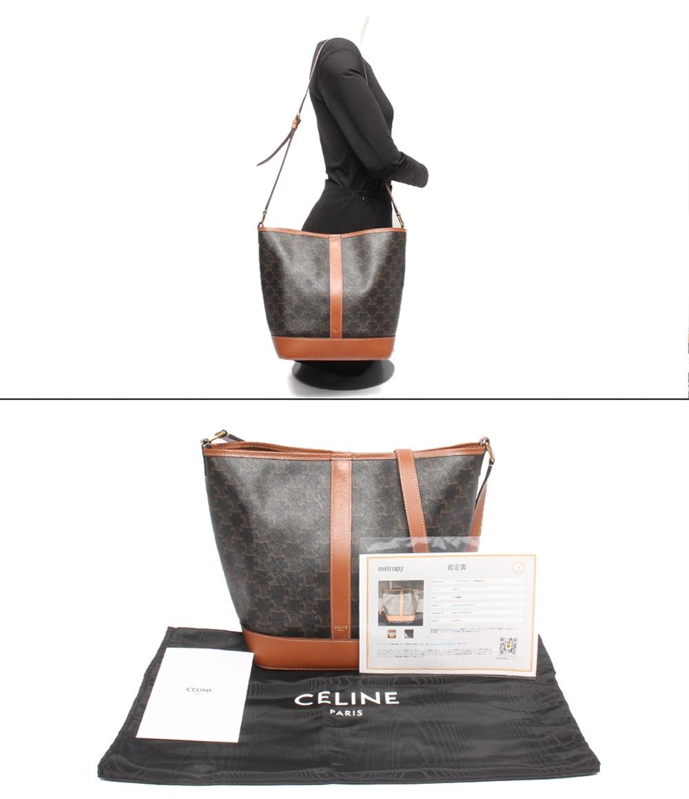 CELINE ショルダーバッグ 肩掛け ミディアム バケット トリオンフキャンバス 119132CAS レディース セリーヌ