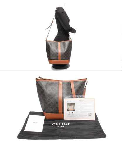 CELINE ショルダーバッグ 肩掛け ミディアム バケット トリオンフキャンバス 119132CAS レディース セリーヌ