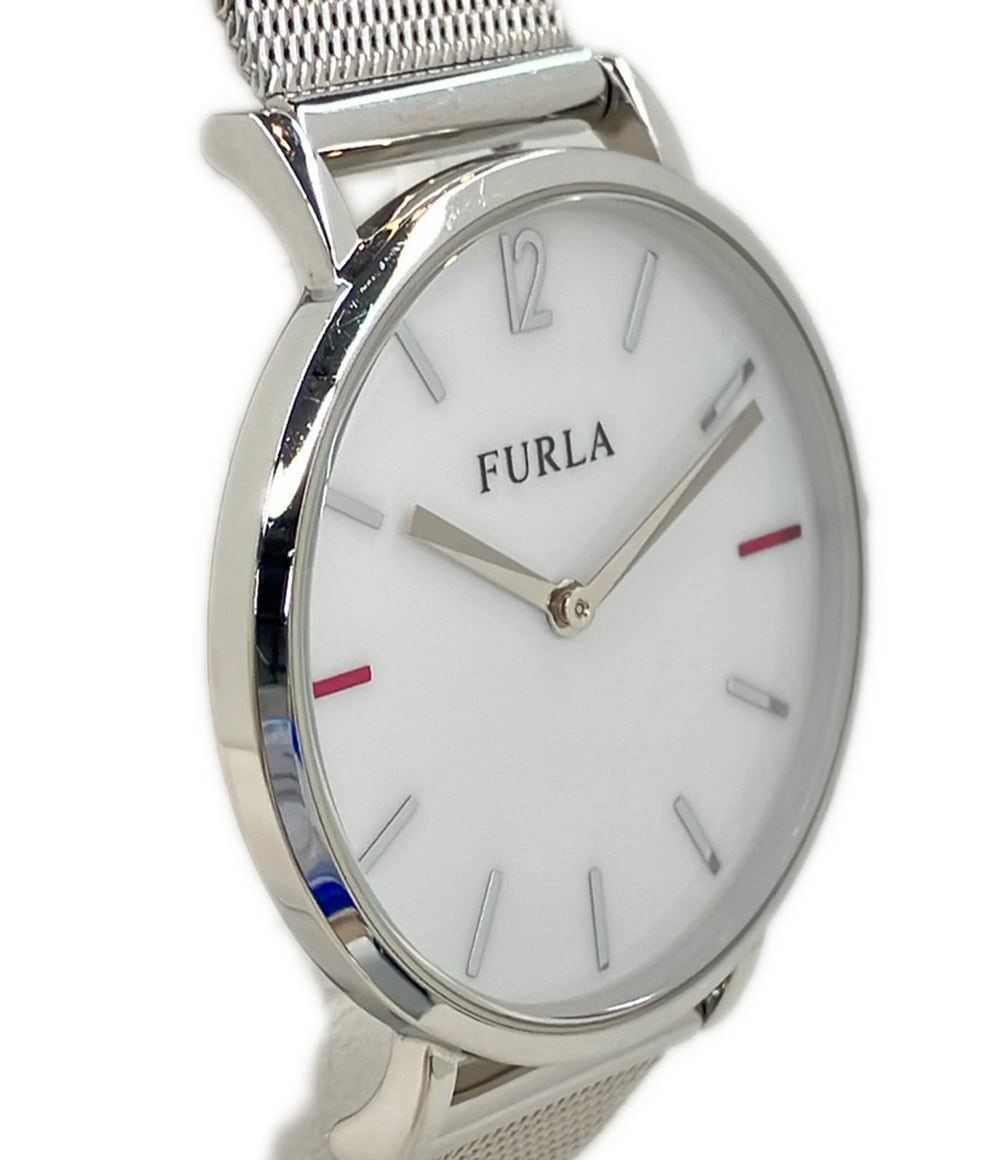 美品 FURLA 腕時計 クオーツ ホワイト レディース メンズ フルラ