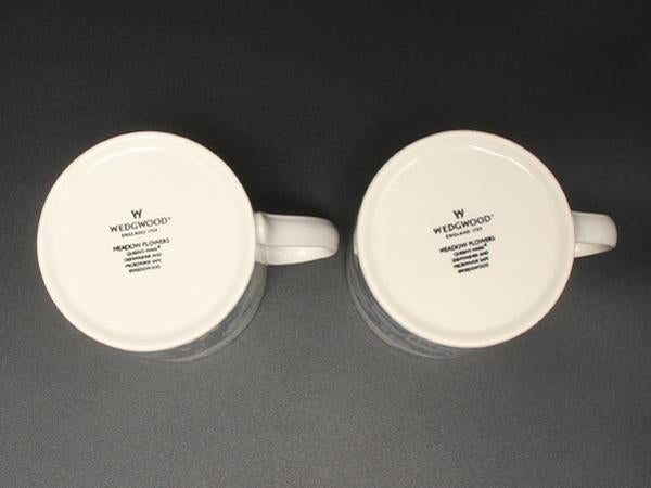 美品 WEDGWOOD マグカップ 2点セット ペア メドウフラワーズ イエロー ピンク ウエッジウッド