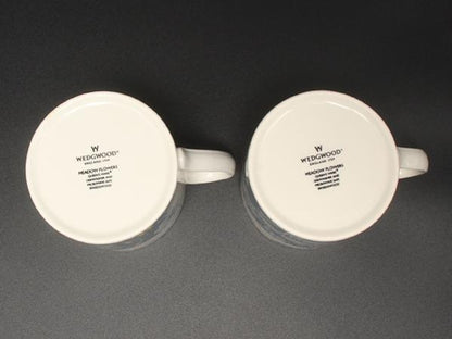美品 WEDGWOOD マグカップ 2点セット ペア メドウフラワーズ イエロー ピンク ウエッジウッド