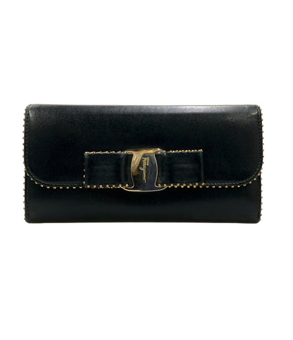Salvatore Ferragamo 長財布 リボンスタッズ付き ヴァラ レディース サルヴァトーレフェラガモ
