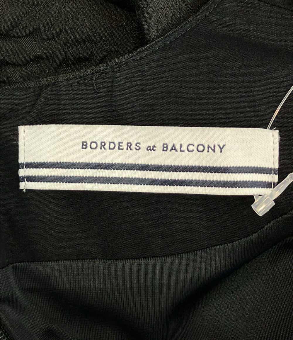 BORDERS at BALCONY 半袖 ジャガード ペプラム ブラウス レディース SIZE 36 ボーダーズ アット バルコニー