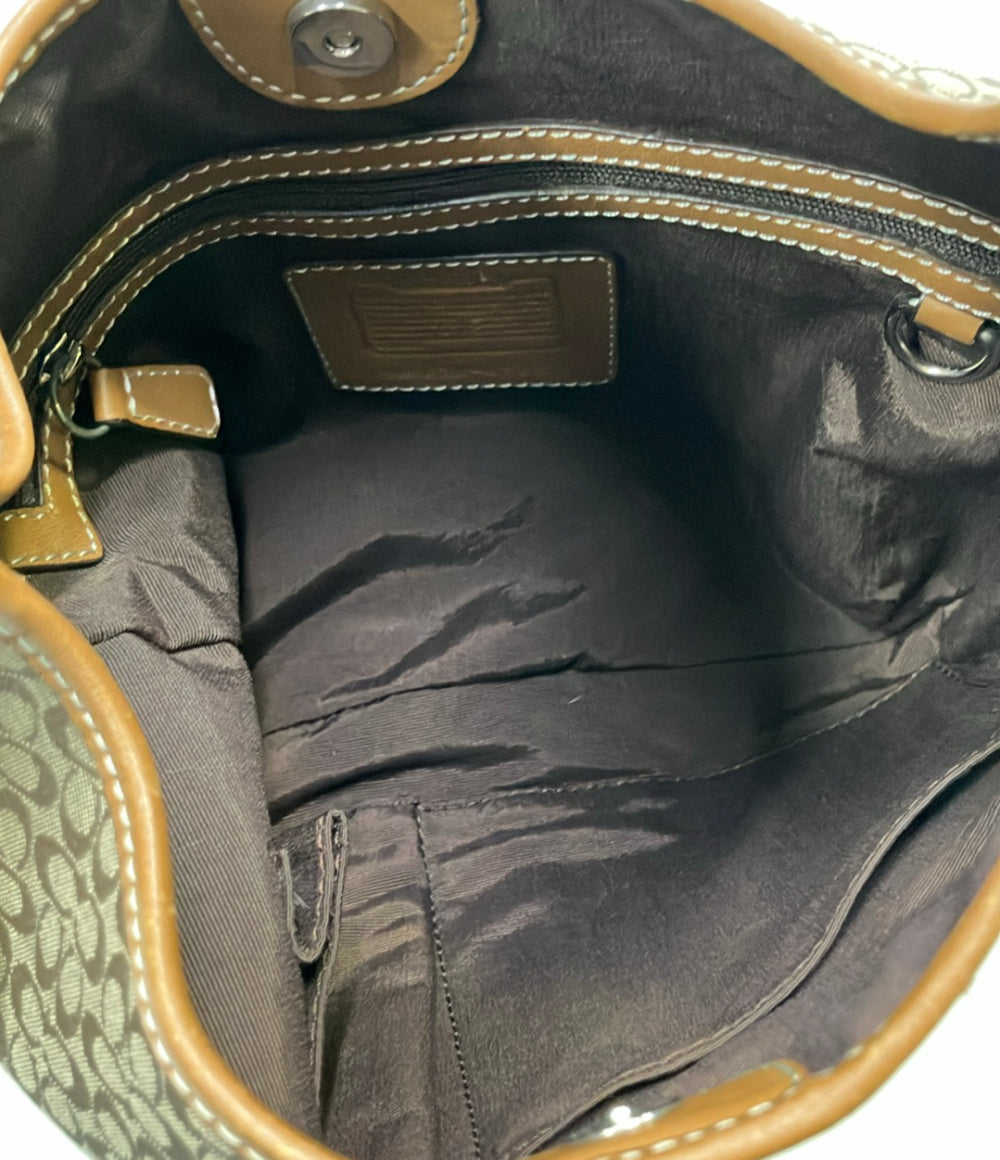 美品 COACH ショルダーバッグ 斜め掛け ミニシグネチャー 6386 レディース コーチ