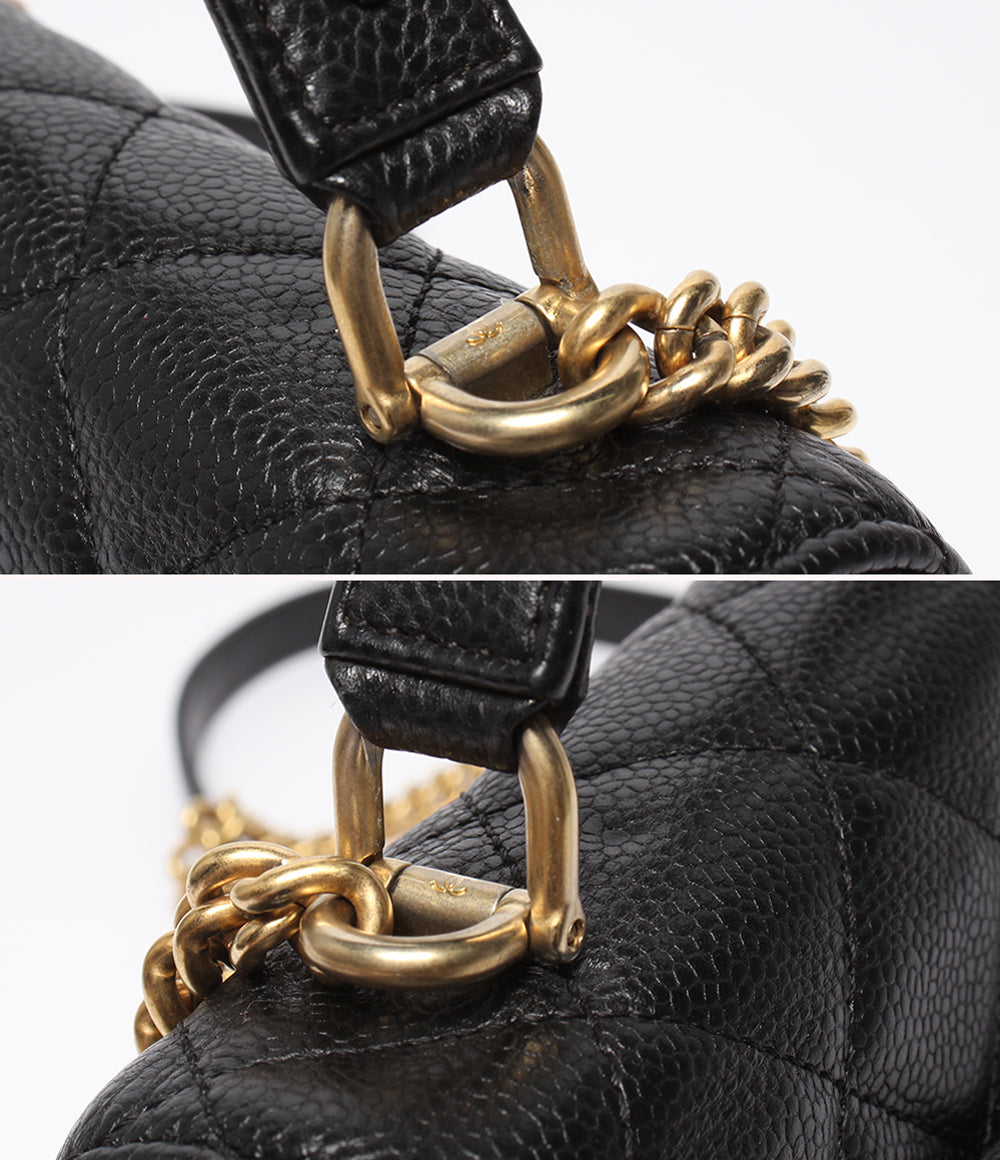 CHANEL チェーンショルダーバッグ 肩掛け 斜め掛け 24番台 キャビアスキン マトラッセ A91903 レディース シャネル