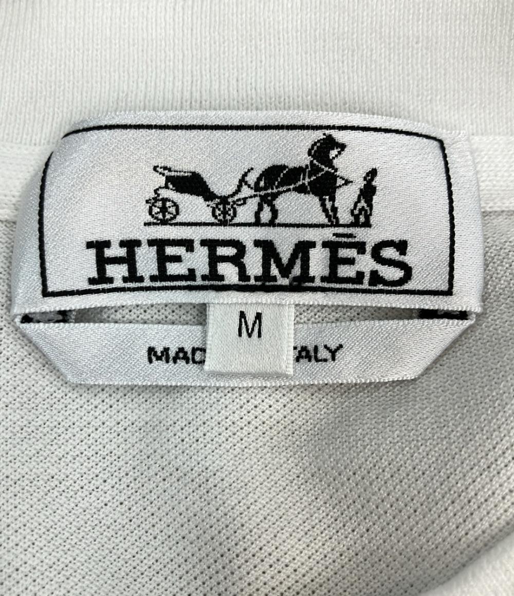 美品 HERMES 半袖Tシャツ クルーネック 左胸パッチポケット コットン100％ サイドスリット タグ 箱付き メンズ SIZE M エルメス