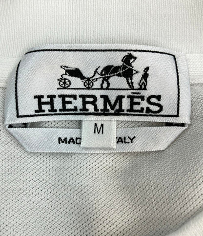 美品 HERMES 半袖Tシャツ クルーネック 左胸パッチポケット コットン100％ サイドスリット タグ 箱付き メンズ SIZE M エルメス