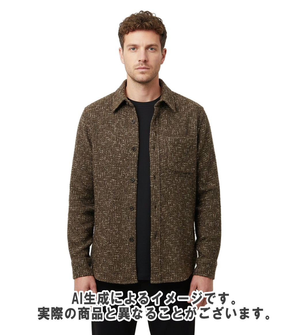 美品 AURALEE ツイード長袖シャツ HOMESPUN TWEED SHIRT A24AB03HT メンズ SIZE 1 (S) オーラリー