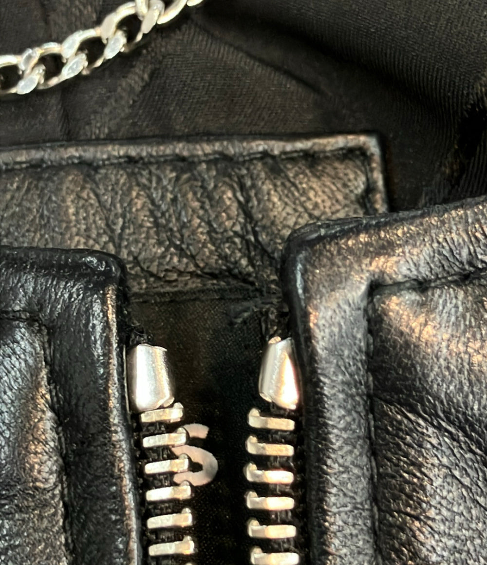 BOSS レザージャケット ノーカラー レディース SIZE DE34 (S) ボス