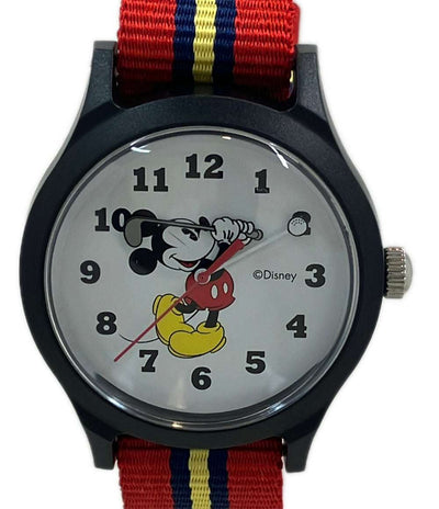 美品 Disney 腕時計 ミッキーマウス クオーツ ホワイト レディース メンズ ディズニー