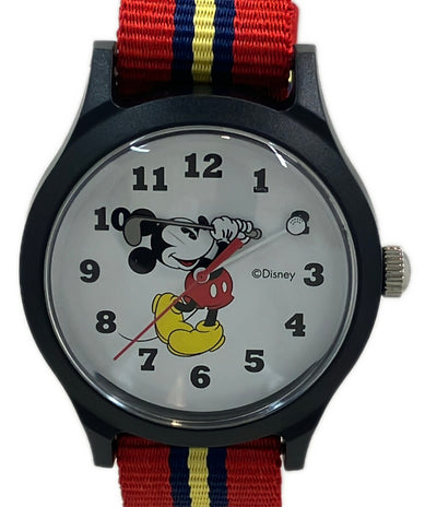 美品 Disney 腕時計 ミッキーマウス クオーツ ホワイト レディース メンズ ディズニー