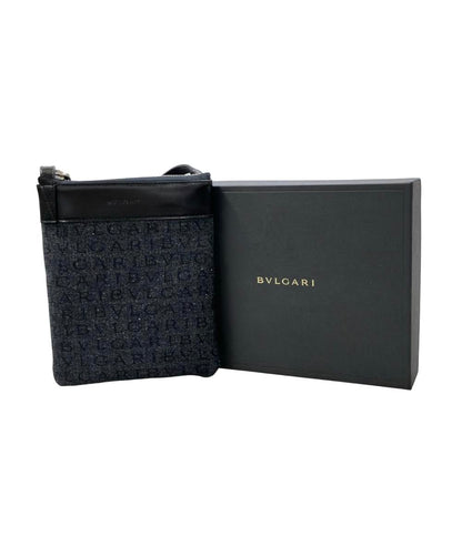 美品 BVLGARI ショルダーバッグ 斜め掛け ロゴマニア レディース ブルガリ