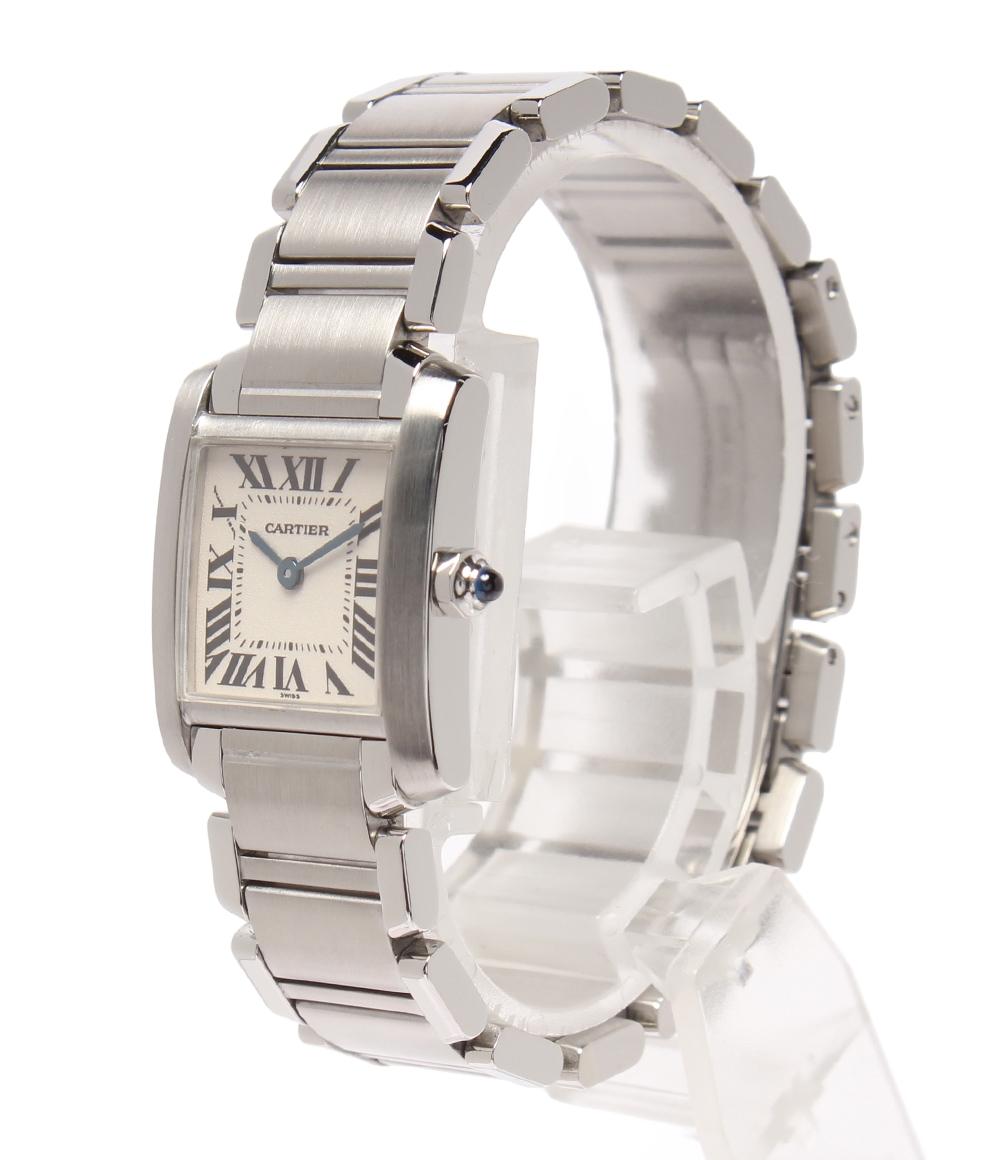美品 Cartier 腕時計 タンク フランセーズSM クオーツ ホワイト W51008Q3 レディース カルティエ