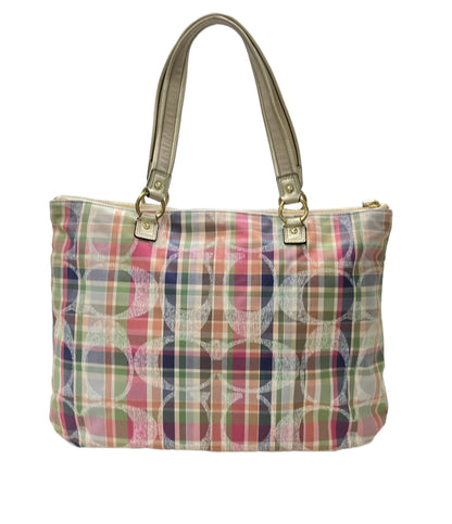 COACH トートバッグ 肩掛け チェック柄 シグネチャー F21956 レディース コーチ