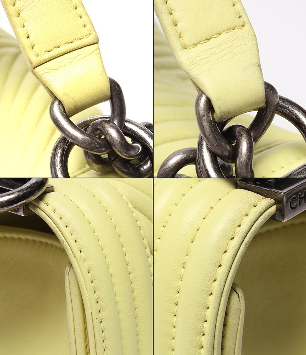 シャネル チェーンショルダーバッグ 肩掛け 斜め掛け ヴィンテージシルバー金具 Vステッチ ボーイシャネル レディース CHANEL