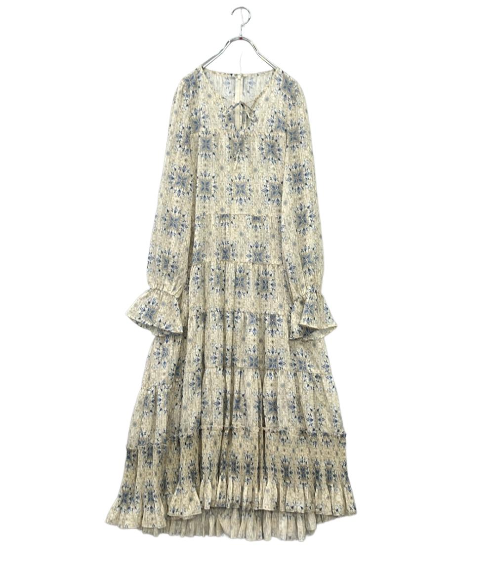 FRAY I.D 長袖ワンピース William Morris プリントティアードワンピース FWFO244802 レディース SIZE 1 (Ｓ) フレイアイディー