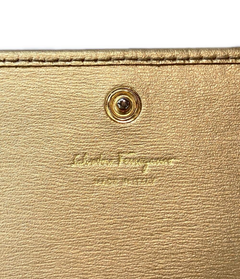 美品 サルヴァトーレフェラガモ 二つ折り長財布 ガンチーニ レディース Salvatore Ferragamo