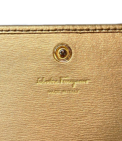 美品 サルヴァトーレフェラガモ 二つ折り長財布 ガンチーニ レディース Salvatore Ferragamo