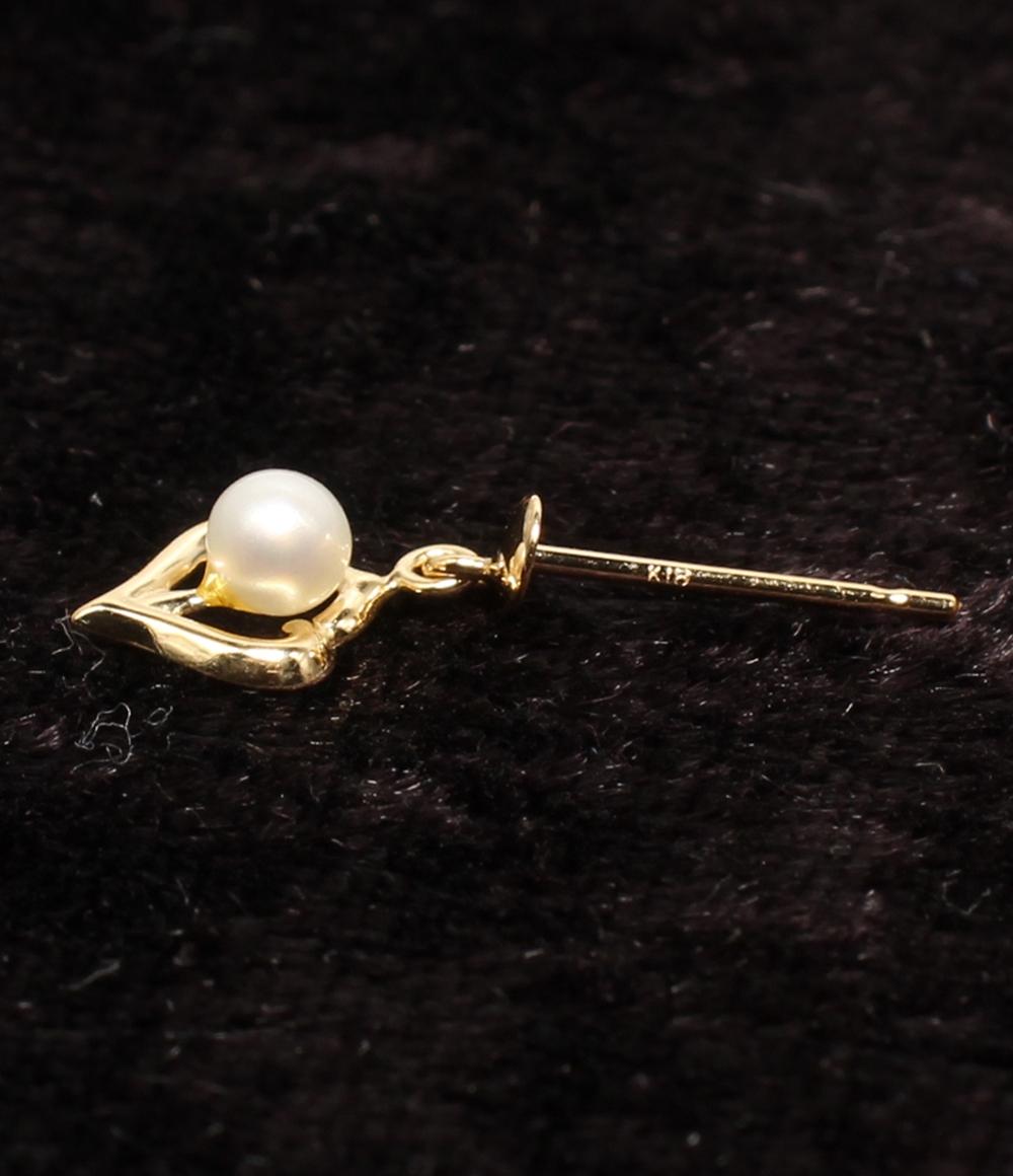 美品 ピアス K18 ベビーパール 3.1mm レディース