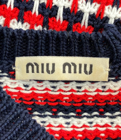 Miu Miu 半袖 ニット ワンピース MMA543 レディース SIZE 42 (M) ミュウ ミュウ